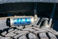 Remote reservoir of King off road racing shock installed on truck vehicle. - San Jose, California, USA - 2020