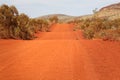 Remote road in australian desert Royalty Free Stock Photo