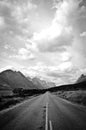 Remote road black and white Royalty Free Stock Photo