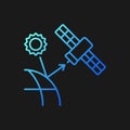 Remote sensing satellite gradient vector icon for dark theme