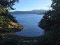 A remote small cove hidden on an island in the gulf islands, wit