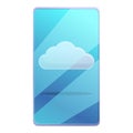 Remote smartphone cloud icon, cartoon style