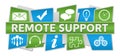 Remote Support Blue Green Up Down Symbols