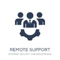 remote support icon. Trendy flat vector remote support icon on w