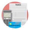 Remote taxation icon app flat