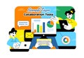 Remote Team Collaboration Tools Vector Illustration For Digital Workspace Communication, Online Project Management, and Virtual Royalty Free Stock Photo