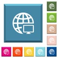 Remote terminal white icons on edged square buttons