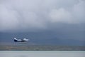 Remote travel by float plane, landing and taking off on Nak Nak lake, Katmai National Park, Alaska Royalty Free Stock Photo