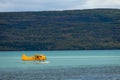 Remote travel by float plane, landing and taking off on Nak Nak lake, Katmai National Park, Alaska Royalty Free Stock Photo