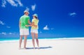 Attractive couple enjoying sunny day at Cayo Largo beach, Cuba