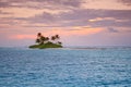 Remote Tropical Island at Sunset