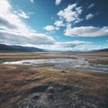 A remote tundra with wide-open spaces Royalty Free Stock Photo