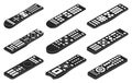 Remote vector black set icon. Isolated black set icon control tv. Vector illustration remote on white background. Royalty Free Stock Photo
