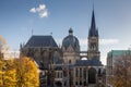 Remote view of the Aachen Cathedral with Palatine Chapel.