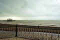 Remote view of Brighton West Pier in sea , England, UK Royalty Free Stock Photo