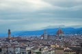 Remote view of Santa Maria del Fiore and Palazzo Vecchio Tower in Florence, Italy Royalty Free Stock Photo