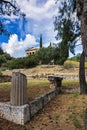 Remote view of the temple of Hephaestus in Ancient Agora, Athens, Greece