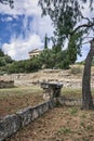 Remote view of the temple of Hephaestus in Ancient Agora, Athens, Greece