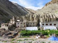 Remote village in the valley of Markah in the remote Ladakh in India. Royalty Free Stock Photo