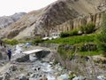 Remote village in the valley of Markah in Ladakh in India. Royalty Free Stock Photo