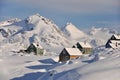 Remote village in winter, Greenland Royalty Free Stock Photo