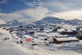 Remote village in winter, Greenland Royalty Free Stock Photo