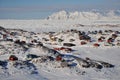 Remote village in winter, Greenland Royalty Free Stock Photo