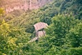 Remote wooden tree house in the forest Royalty Free Stock Photo