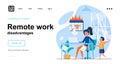 Remote work disadvantages web concept