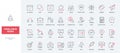 Remote work, freelance line icons set, digital services, applications for freelancers job