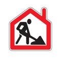 Remote work from home road sign symbol isoalte on white