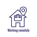 Remote work icon showing work from home concept Royalty Free Stock Photo