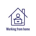 Remote work icon showing work from home concept Royalty Free Stock Photo