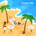 Freelancer Beach Isometric Composition