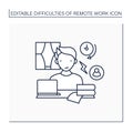 Remote work line icon