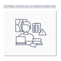 Remote work line icon