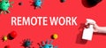 Remote Work theme with spray and viruses
