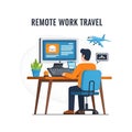 Remote Work Travel Concept - Combining Work and Exploration Seamlessly Royalty Free Stock Photo
