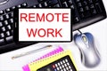 Remote work-writing text on a tablet computer. Work that brings pleasure and decent remuneration for work, stable financial Royalty Free Stock Photo
