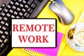 Remote work-writing text on a tablet computer. Work that brings pleasure and decent remuneration for work, stable financial Royalty Free Stock Photo