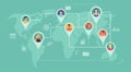 People from around the world connecting and working together online Royalty Free Stock Photo