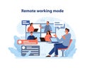 Remote Working mode. A dynamic team engages in digital collaboration across.