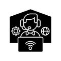 Remote workplace black glyph icon