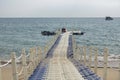 Removable jetty for small ships Royalty Free Stock Photo