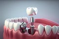 Removable partial denture. Medically accurate tooth.generative ai Royalty Free Stock Photo