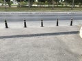 Removable type car stop bollards at an private road entry of an Government property access