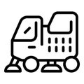 Removal asphalt dust machine icon outline vector. City sweeper