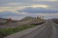 Removal of the backfill for the start of the construction of a new bridge