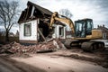 Removal of construction debris during the reconstruction, created with Generative AI technology