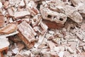 Removal of debris. Construction waste. Building demolition. Devastation Royalty Free Stock Photo